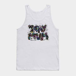 I Love My Mum Multicoloured Aussie Tangle on White Background Tank Top